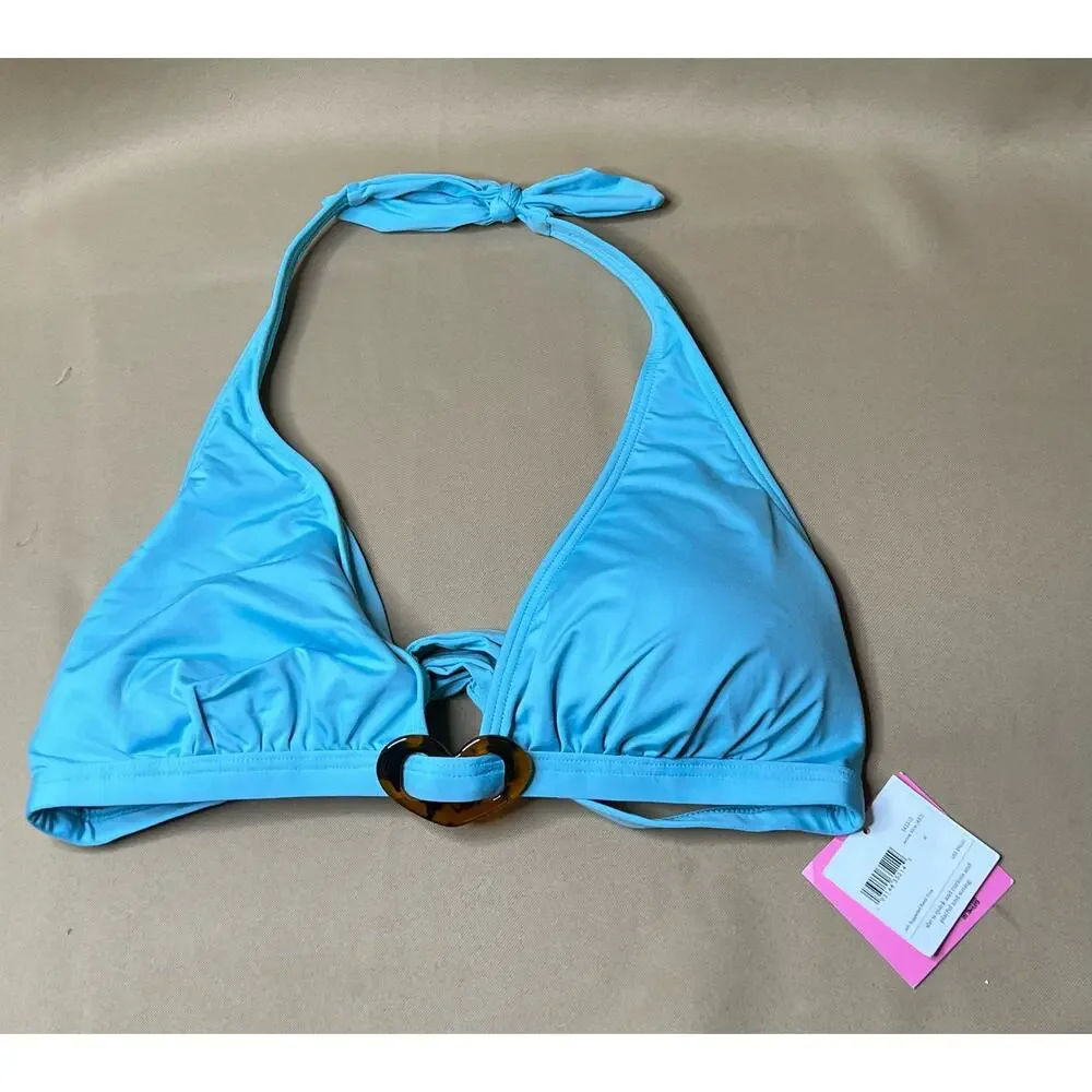 kate spade Light Blue Heart Ring Halter Bikini Top